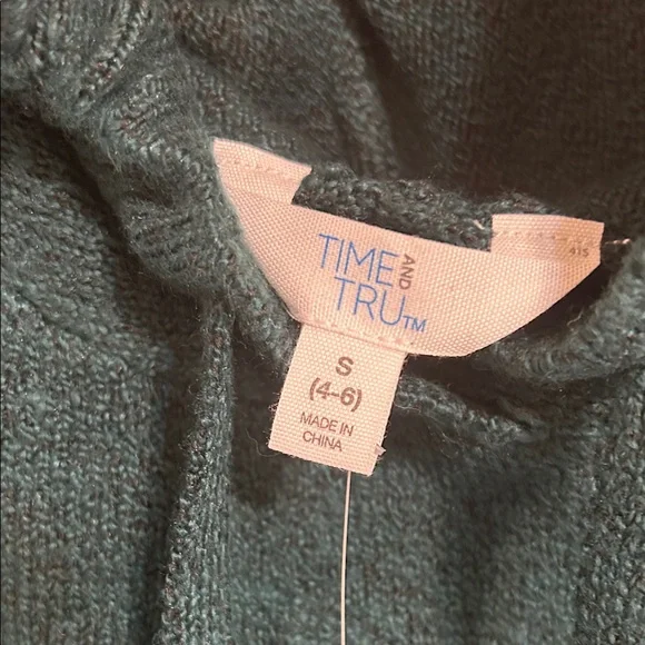 Time and Tru Dark Green Hooded Knit Jogger Set - Picture 2 of 8